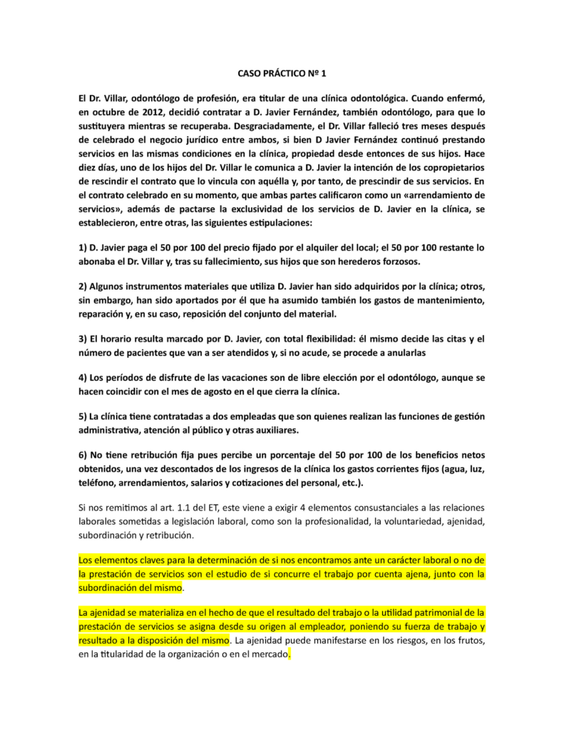 derecho laboral ejemplos