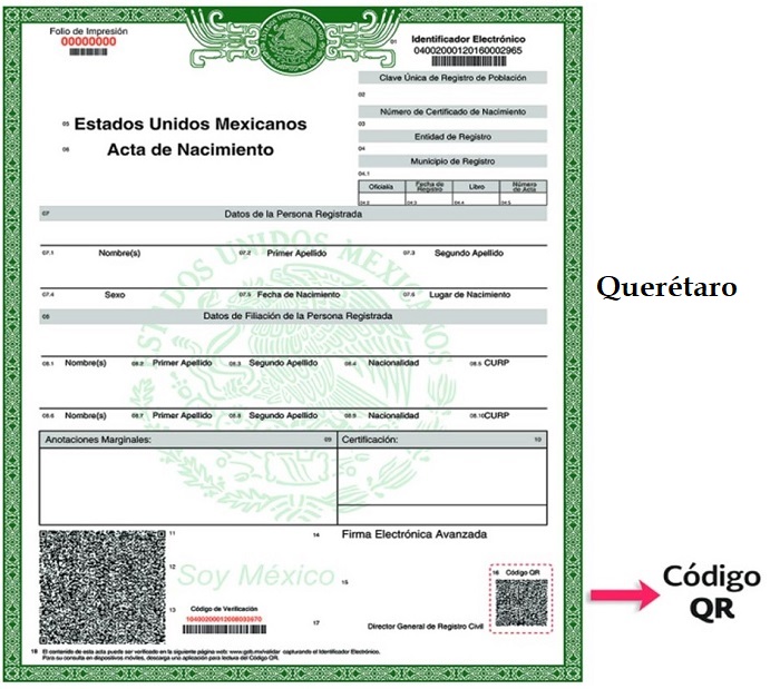 registro civil en Querétaro actas de nacimiento