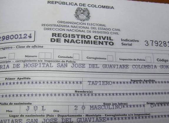 registro civil fecha de nacimiento